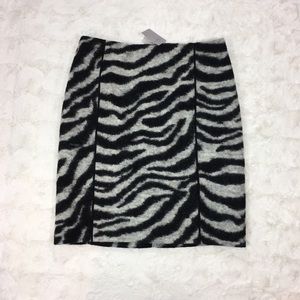 Ann Taylor Wool Zebra Print Skirt NWT Size 2P
